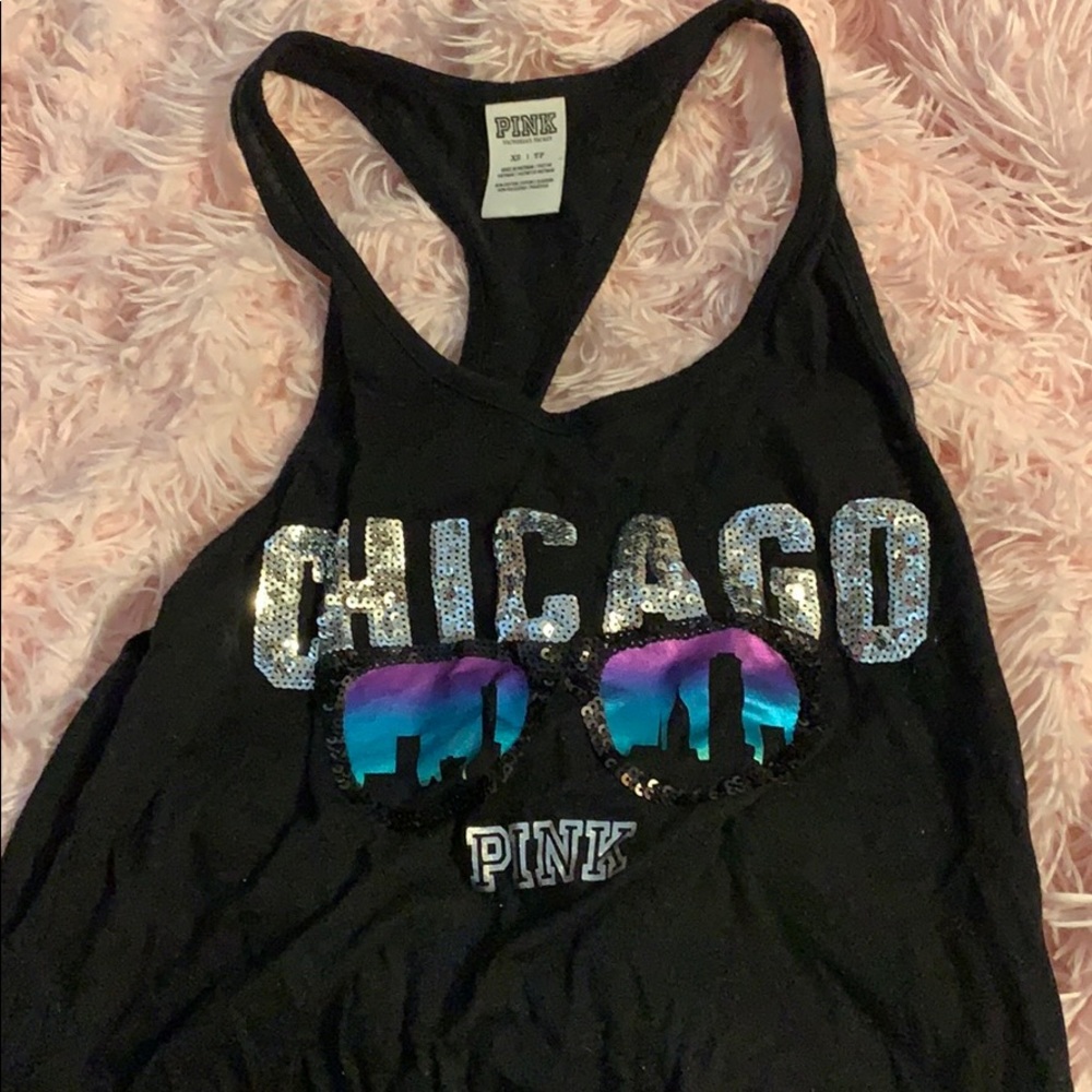 Victoria Secret pink Chicago Sequin tank xs